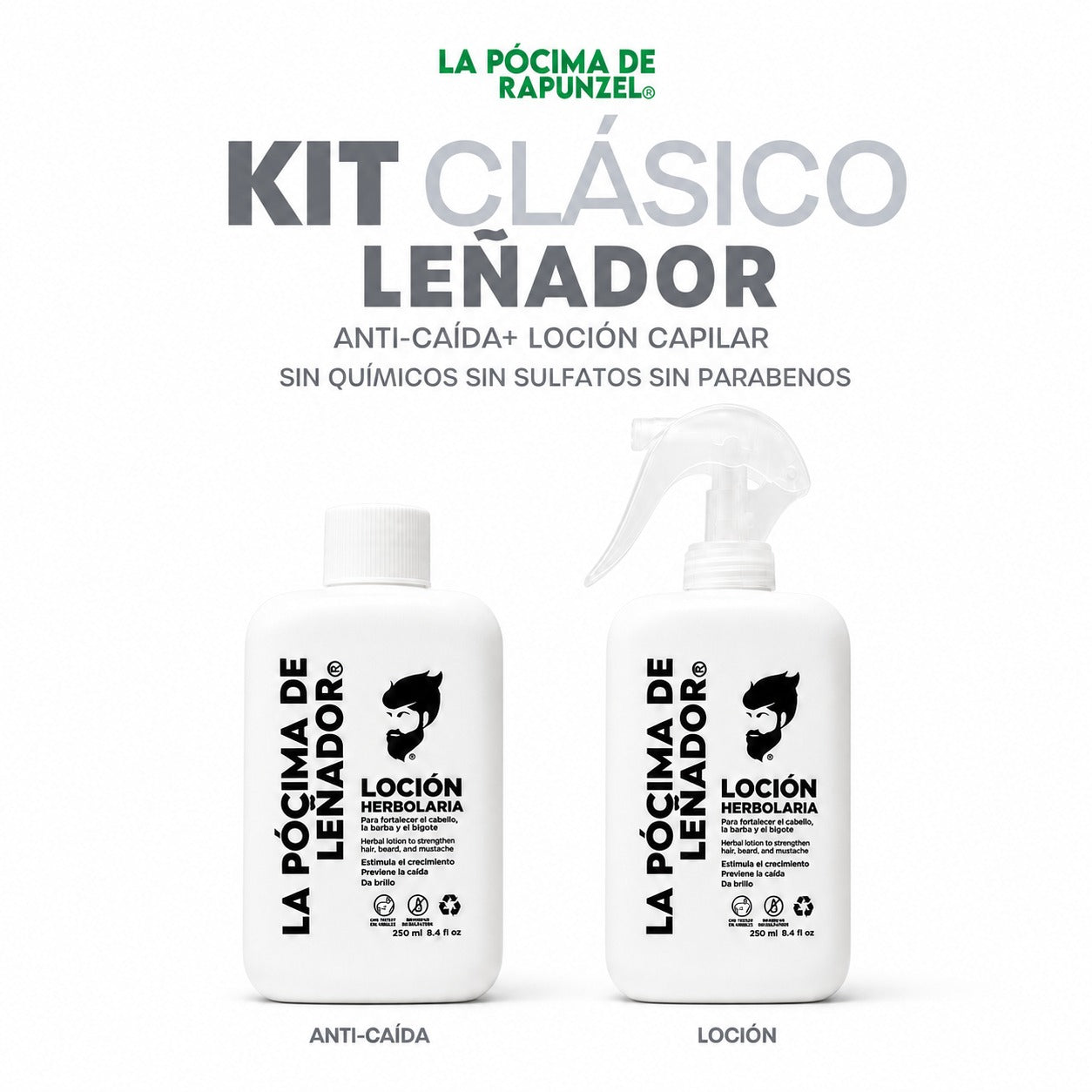 LUMBERJACK GENTLEMAN CLASSIC KIT herbal anti-hair loss lotion to mix with shampoo