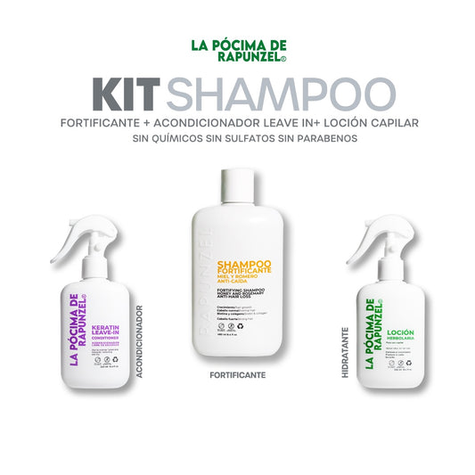 KIT SHAMPOO FORTIFICANTE anti-caída p/cabello normal + acondicionador leave-in