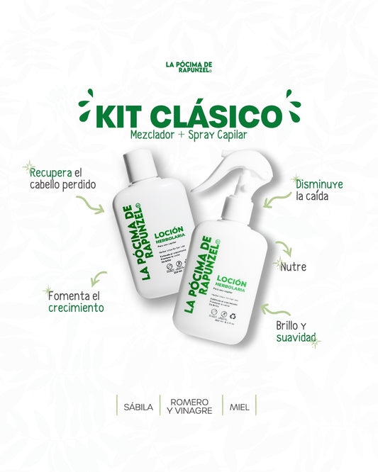 KIT CLÁSICO RAPUNZEL loción herbolaria anti-caída para mezclar con shampoo