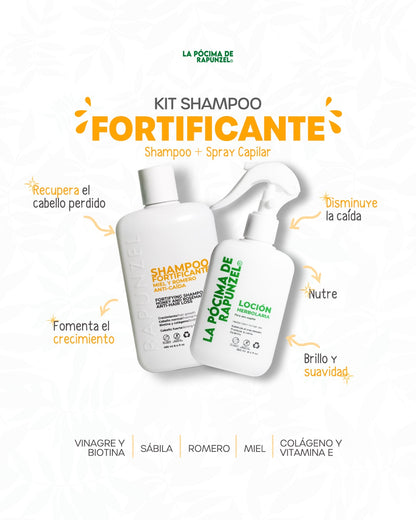 FORTIFYING anti-hair loss SHAMPOO KIT for normal hair and herbal lotion for growth