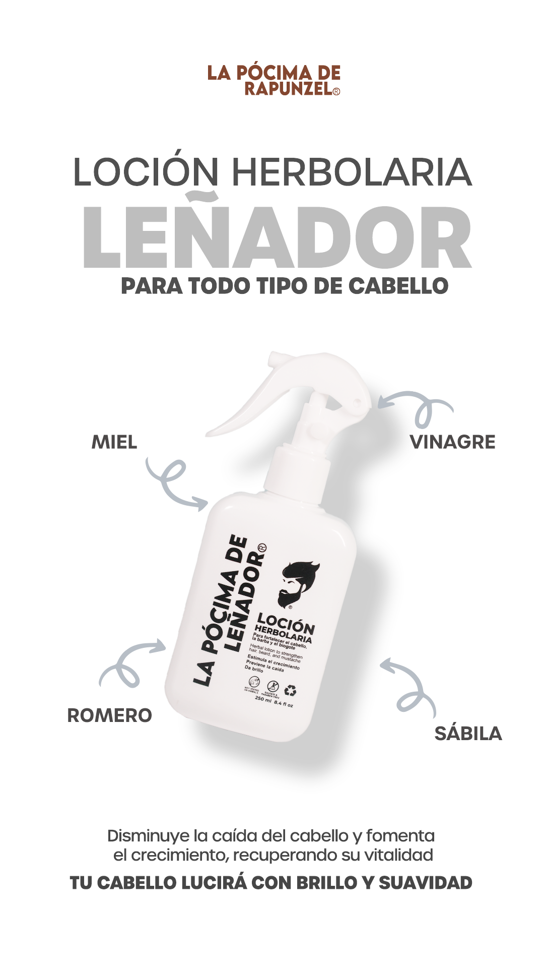 KIT CLÁSICO LEÑADOR CABALLERO loción herbolaria anti-caída para mezclar con shampoo