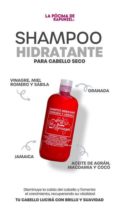 SHAMPOO HIDRATANTE anti-caída p/cabello seco