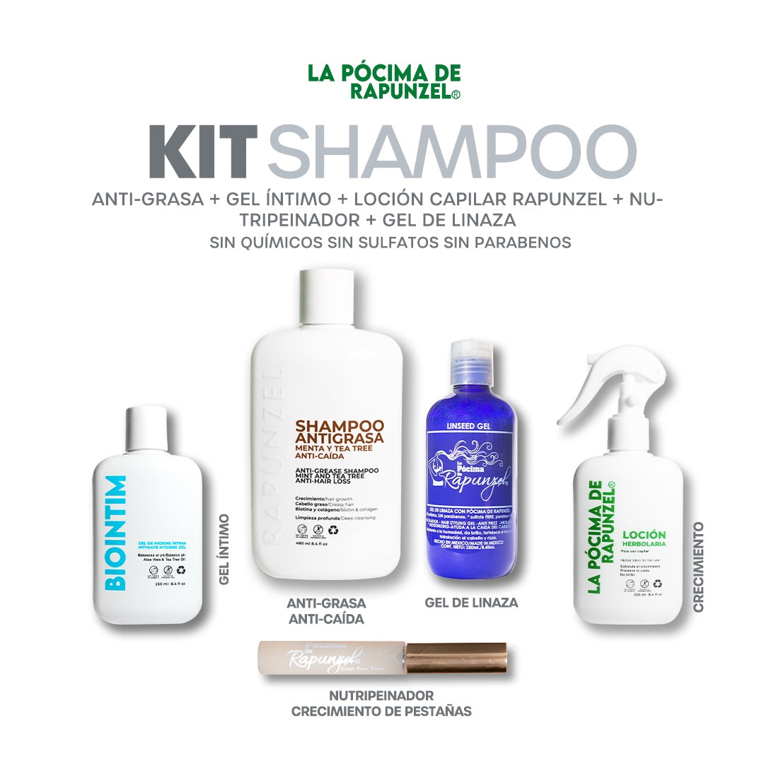 KIT SHAMPOO RAPUNZEL ANTIGRASA + Gel Íntimo