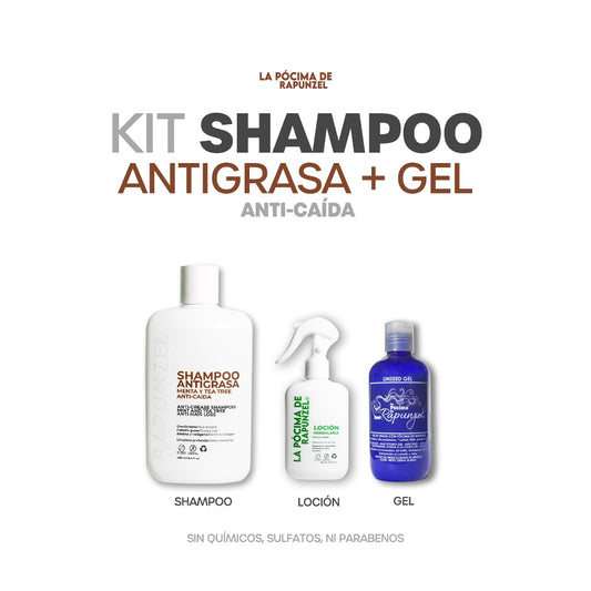 Kit shampoo anti-grasa + gel